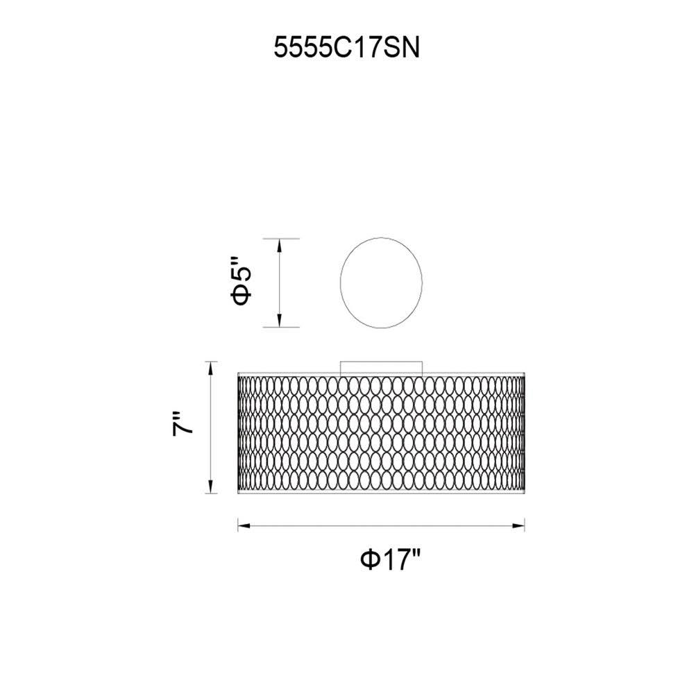 3-Light Satin Nickel Flush Mount Z954077