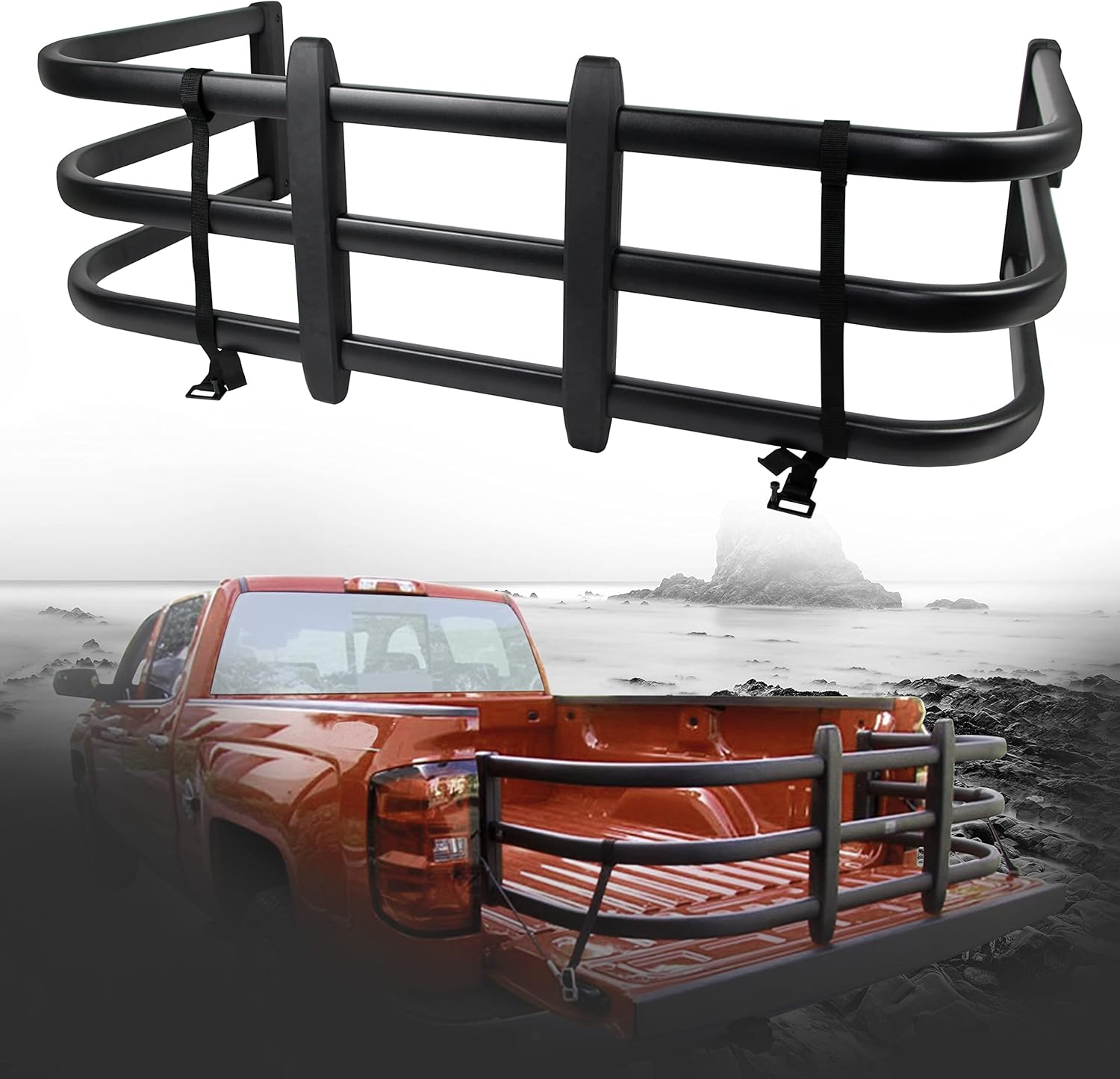 Truck Bed Extender Retractable Tailgate Extension 53.5''-66.9'' Steel X599