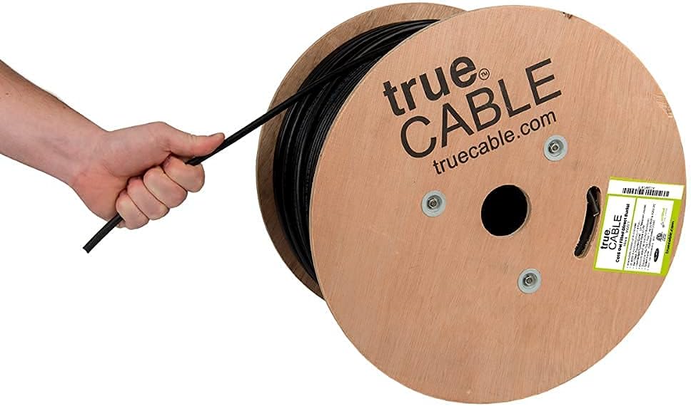 Cat6 Direct Burial Bulk Ethernet Cable, 1000ft, White, CMX, 23AWG Solid Bare Copper, Unshielded UTP Y31556