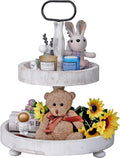 Rustic 2 Tier Cake Stand with Handle and Coaster J1562