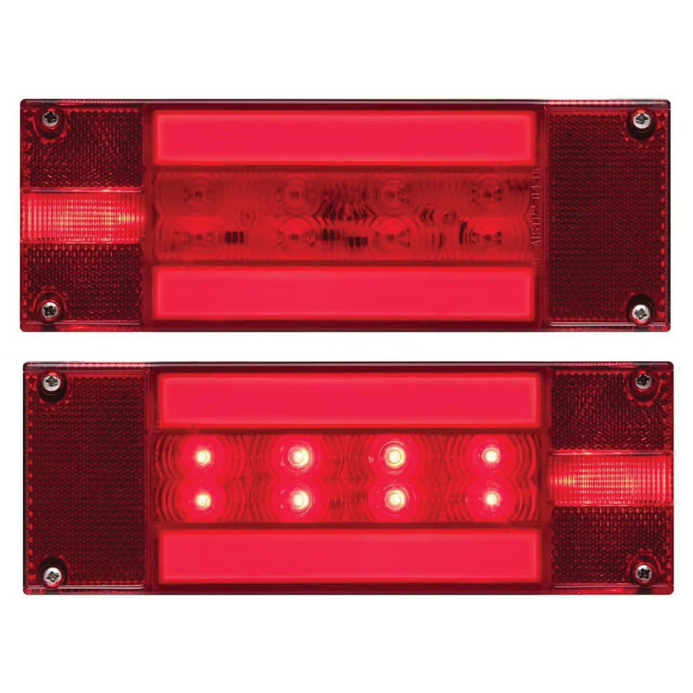 Red Low Profile Stud Mount LED Trailer Light Kit P555