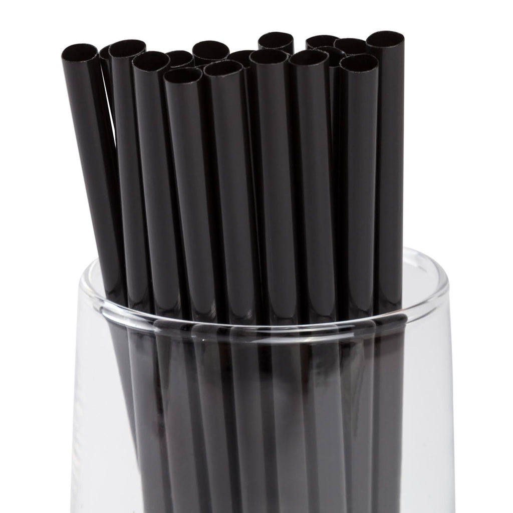 Black Unwrapped Straws, Case of 12,000 D9324