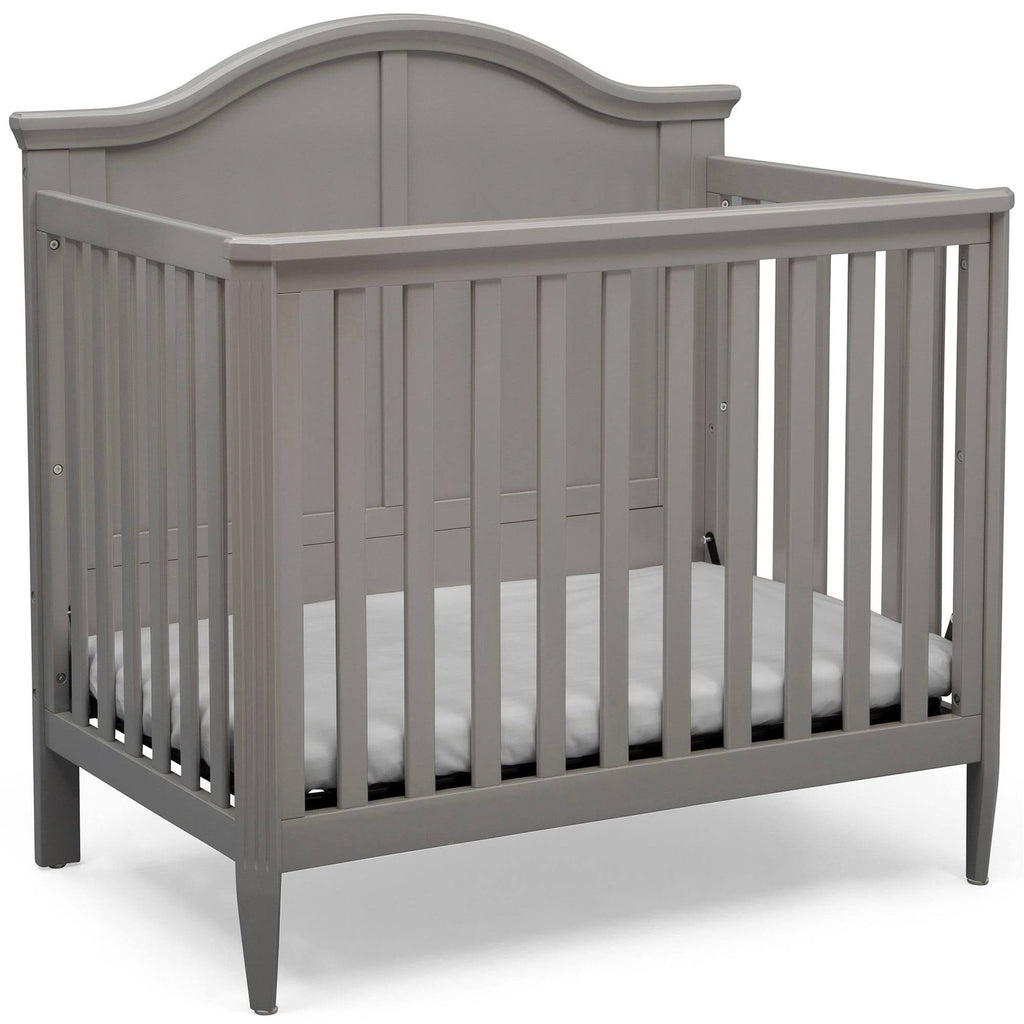 Mini Convertible Baby Crib with Mattress in Bianca White J3149