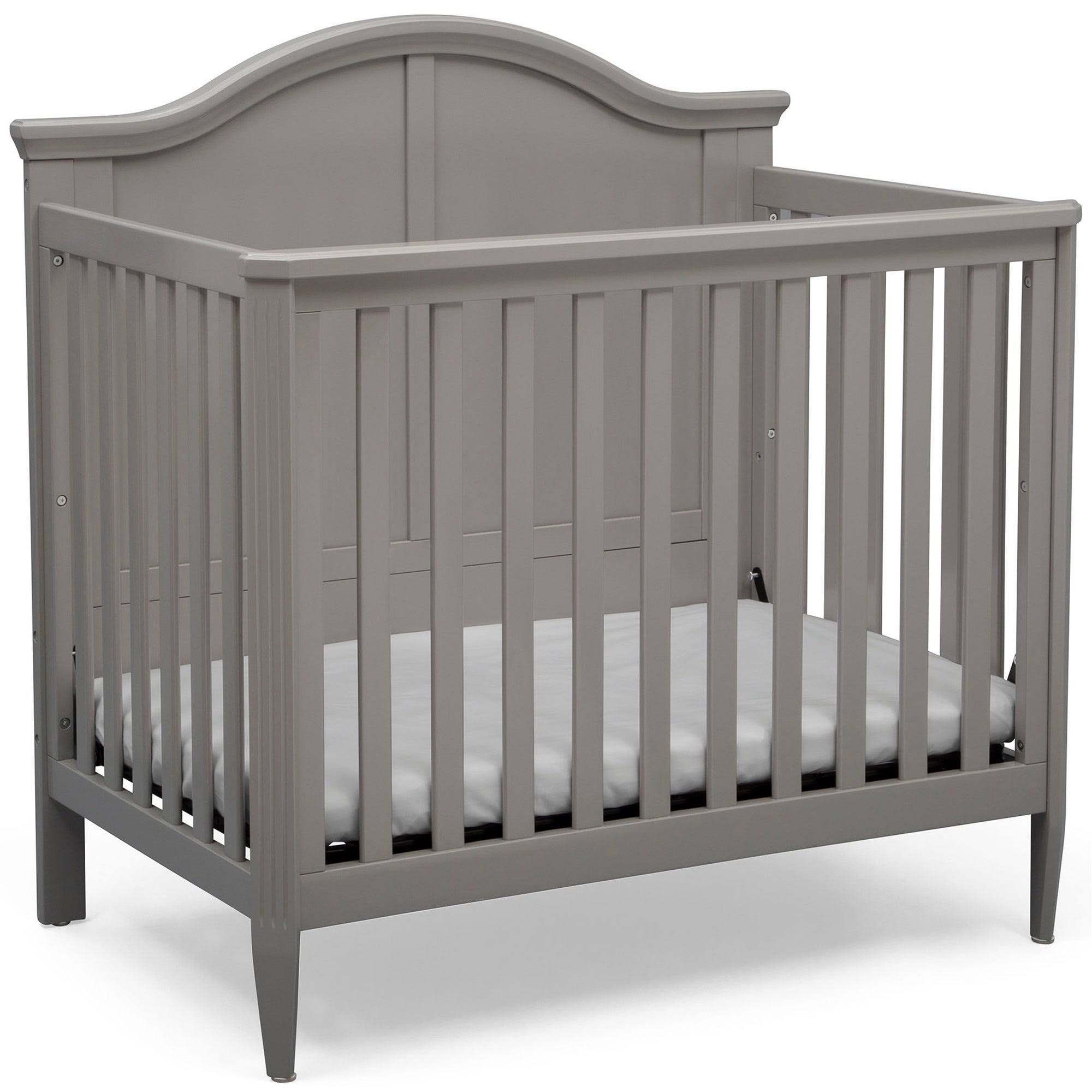Mini Convertible Baby Crib with Mattress in Bianca White J3149