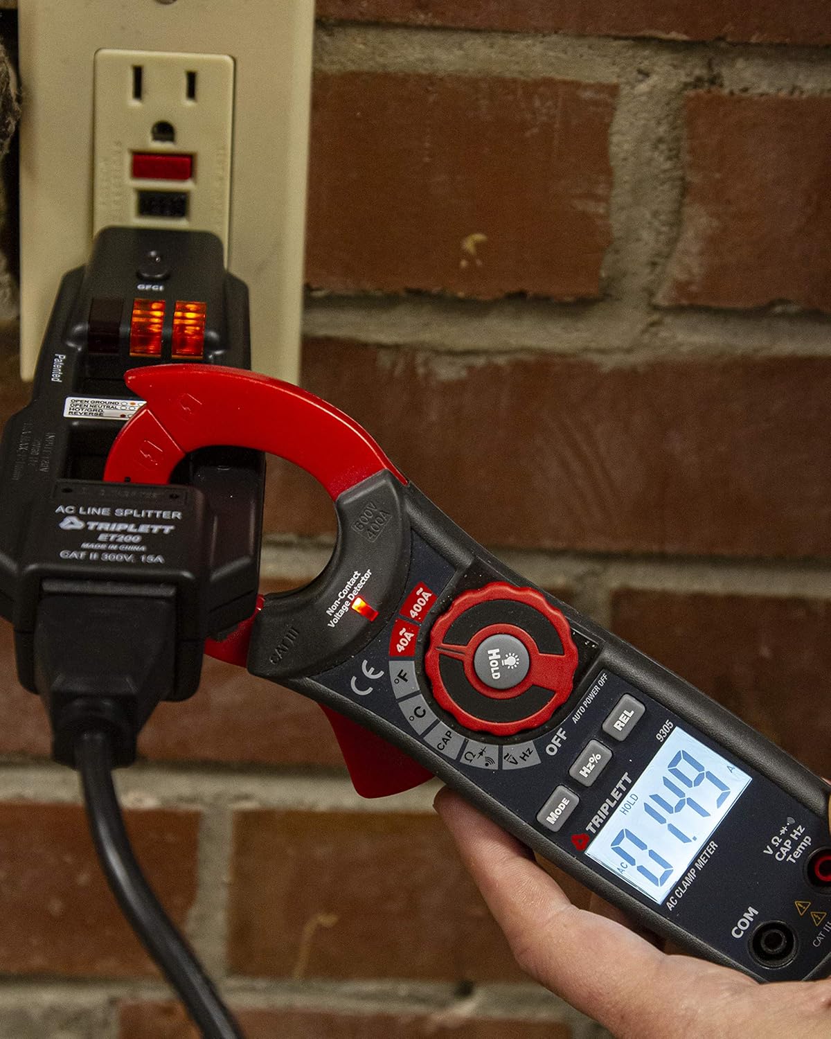 AC Line Splitter and GFCI Outlet Tester with 5 Visual Indicators P113981