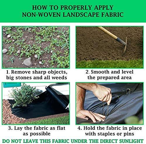 Heavy Duty Garden Landscape Fabric Ground Cover 6x300 ft 1.8 oz T44339
