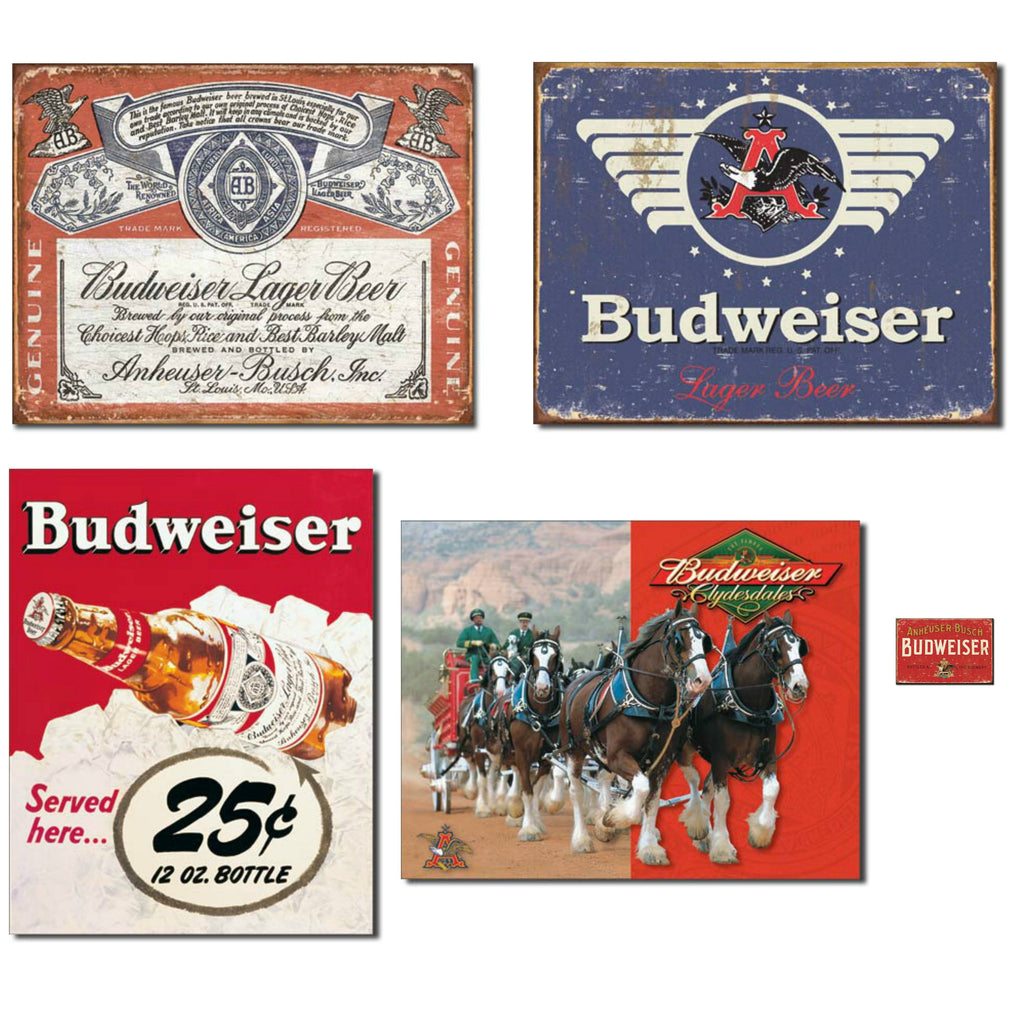 Vintage Tin Budweiser Signs L79500
