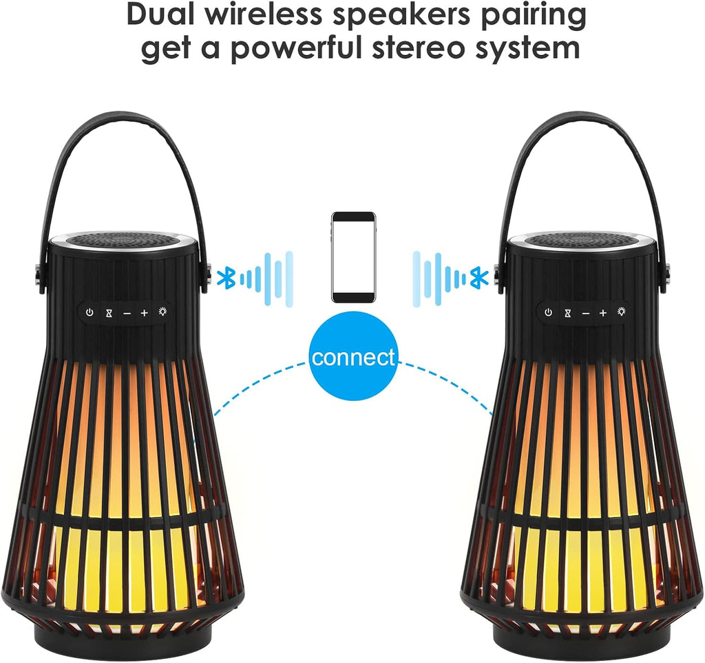 2 Pack Outdoor Bluetooth Speaker with Wall Mount Hook C5838