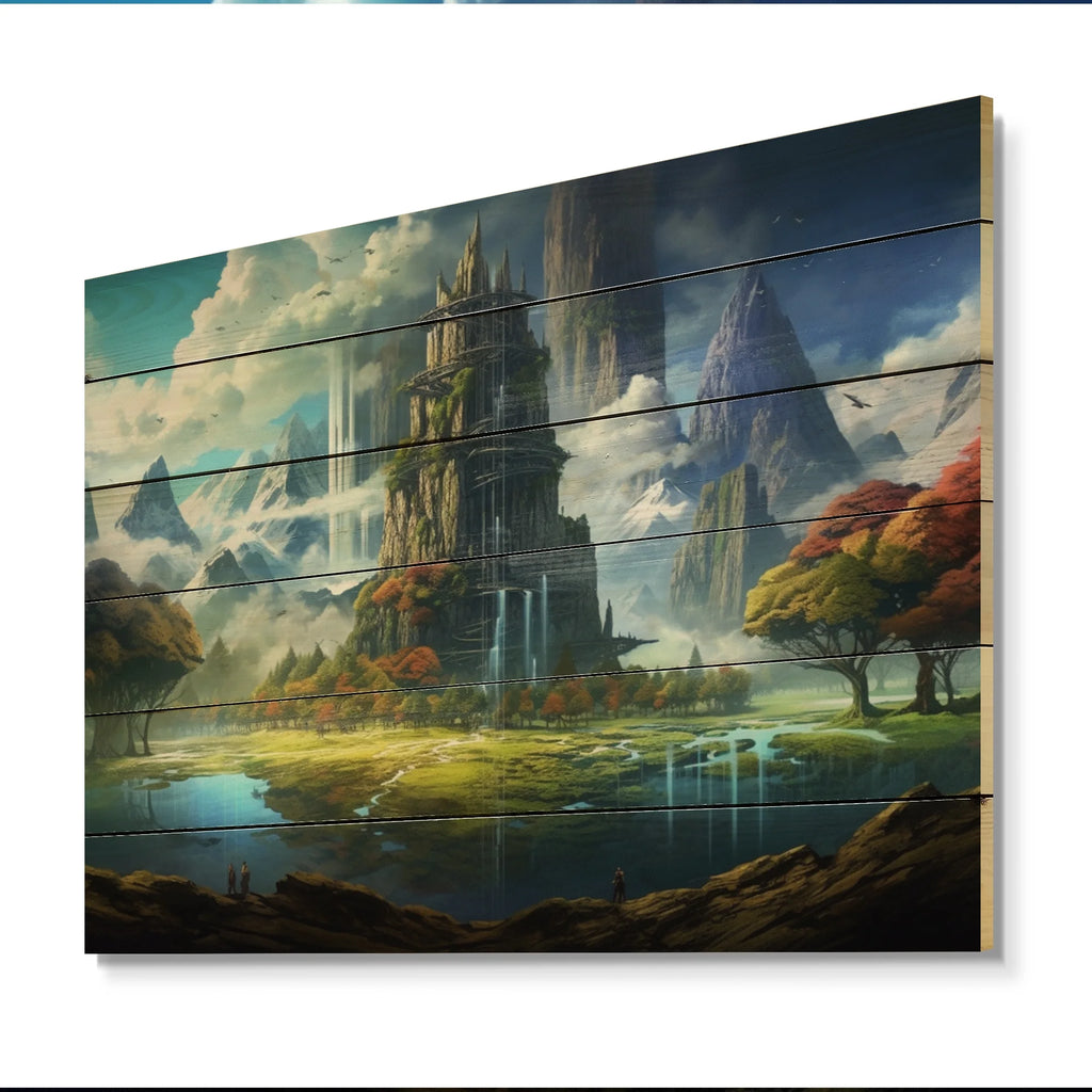 Castles Print on Natural Pine Wood M929