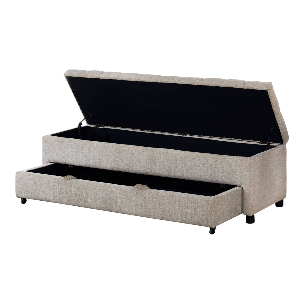 Dark Grey Tufted Storage Bench O9413