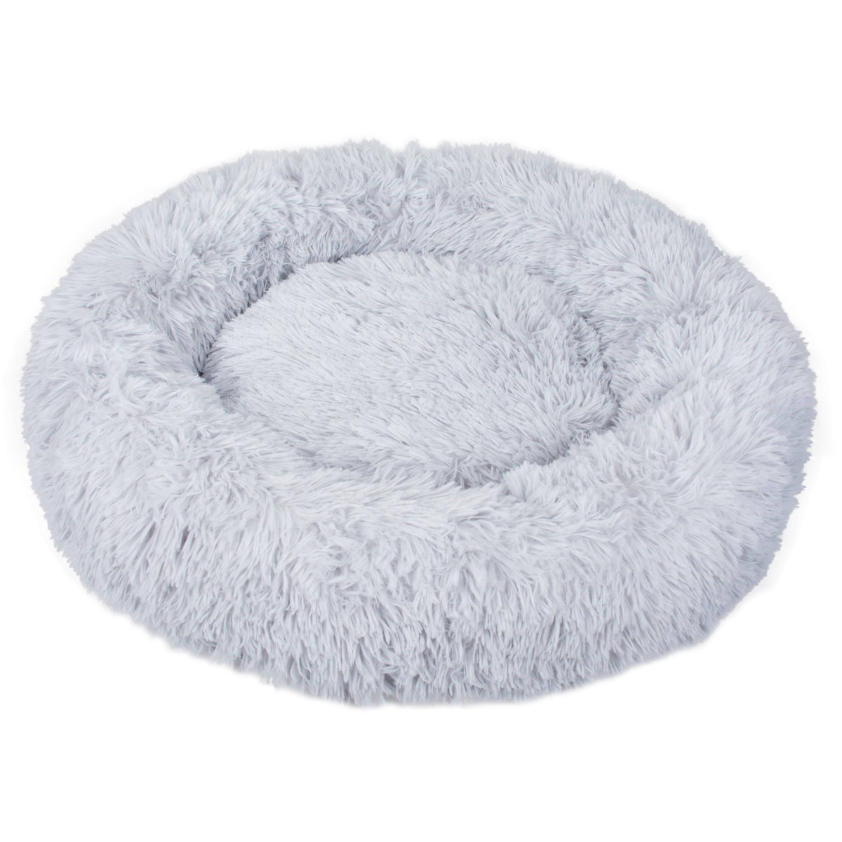 White Medium Round Fauxfur Pet Bed V69791