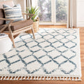 Cream / Blue Shag Rug S20561