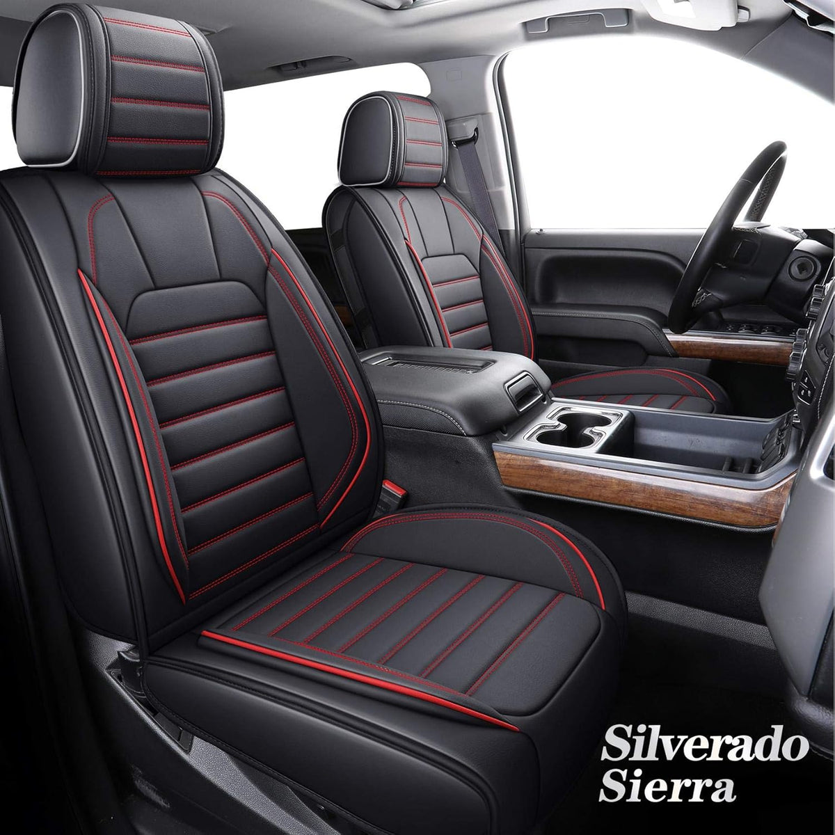 Brown Leather Car Seat Covers Full Set 5 PCS S596132