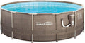 14ft x 48in Round Frame Above Ground Swimming Pool Set with Filter Pump and Ladder Y1929