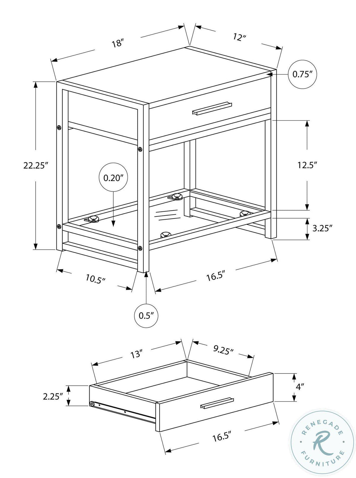Dark Taupe Black Tempered Glass Accent Table K36751