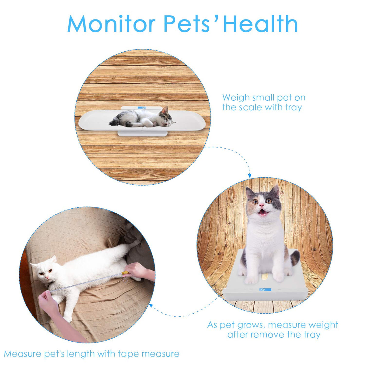 Pet Scale with Tape Measure, Digital Infant Scale with Height Tray, Max 220lb, Pack of 2 H831