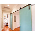 Sliding Barn Door Hardware Kit for Double Doors Black Surface 60 2 Doors Track J899