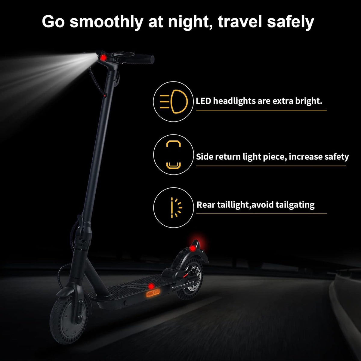 Foldable Electric Scooter with 350W Motor, 8.5 Inch Solid Tire R593