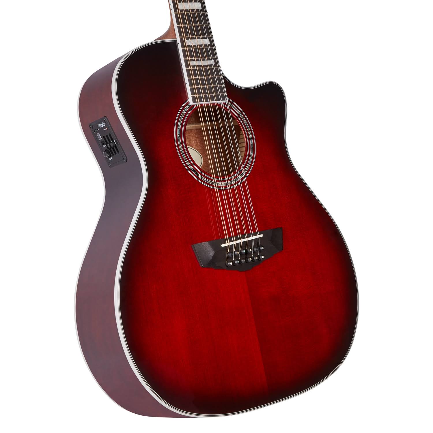 Trans Black Cherry Burst 12-String Acoustic Electric Guitar C7731