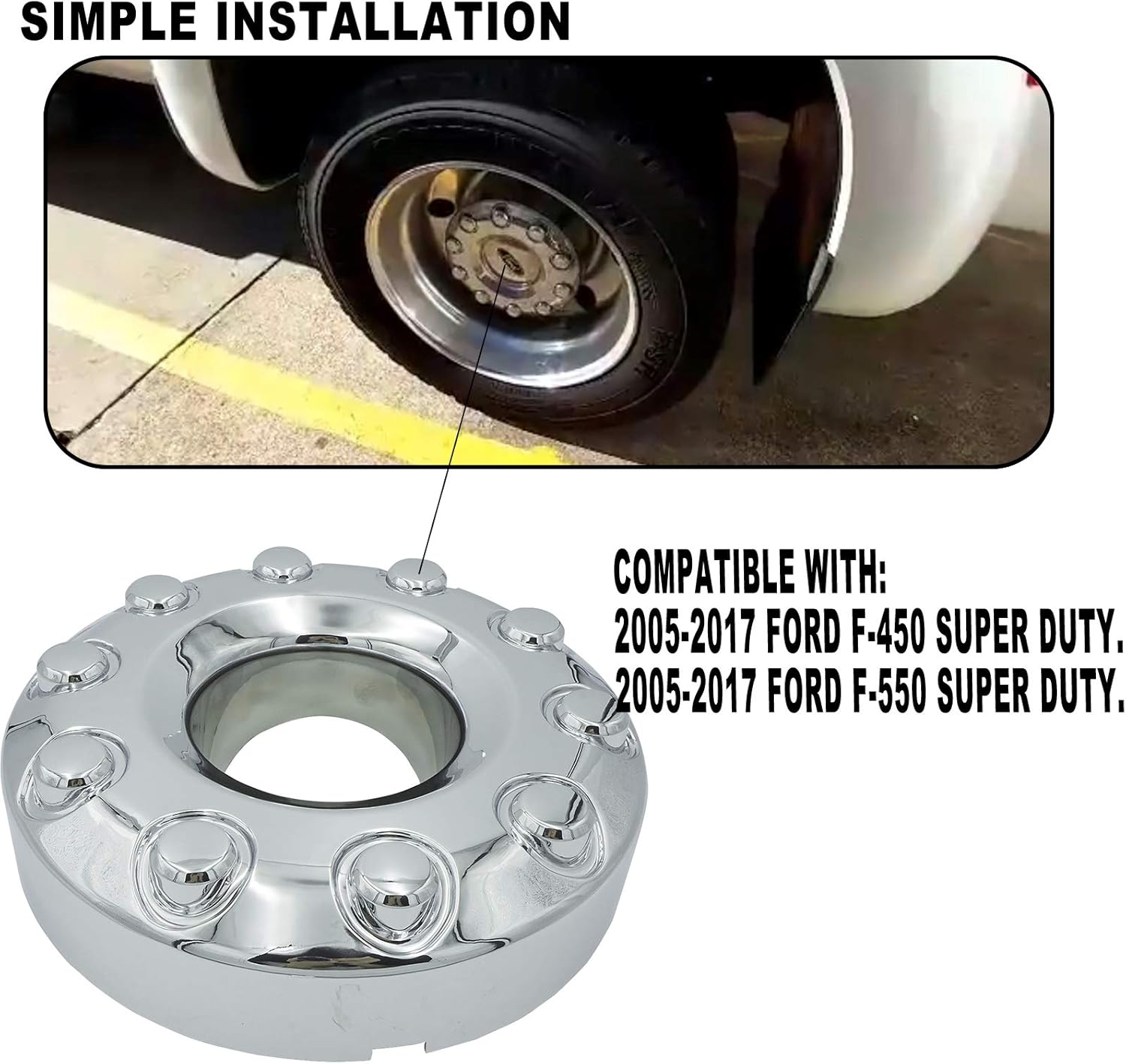 1 Pair Chrome 19.5 Wheel Center Hub Cap F3315