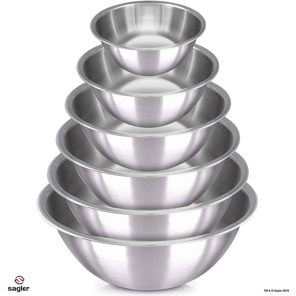 Set of 6 Stainless Steel Mixing Bowls Q854