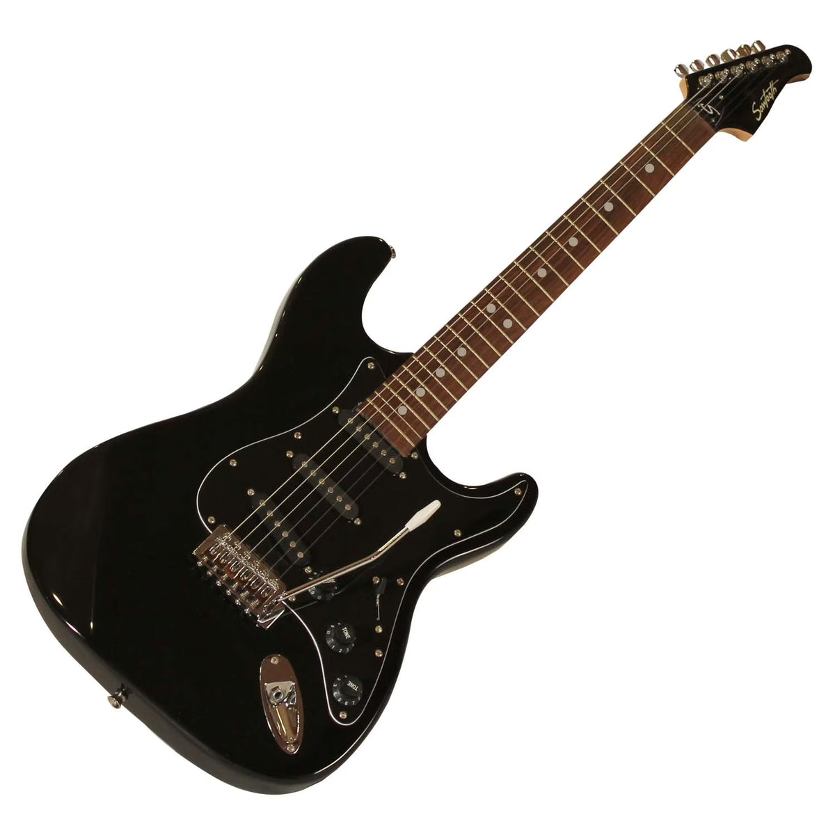 Black Electric Guitar with Amp, Case, and Cable R38362