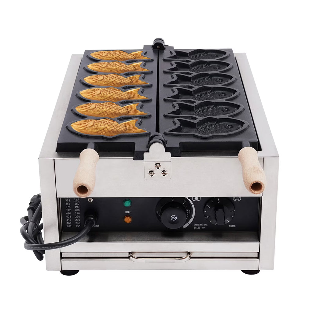 Electric Taiyaki Fish Waffle Maker, Stainless Steel Non-stick Waffle Iron U3700