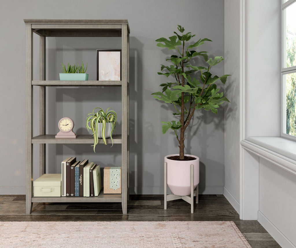 Washed Gray Solid 3-Tier Tall Vertical Bookcase U962847
