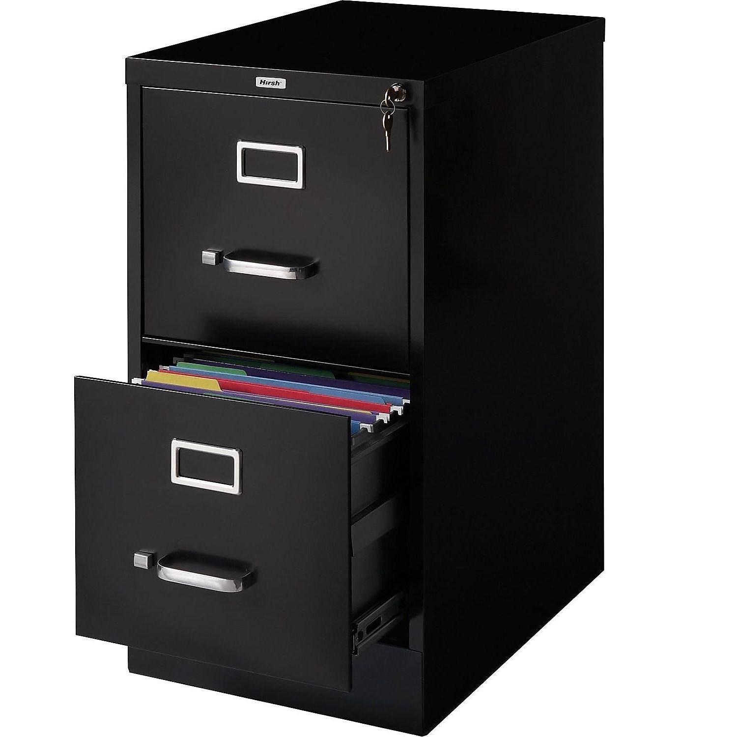 22 2-Drawer Letter Size Black Vertical File Cabinet G8789