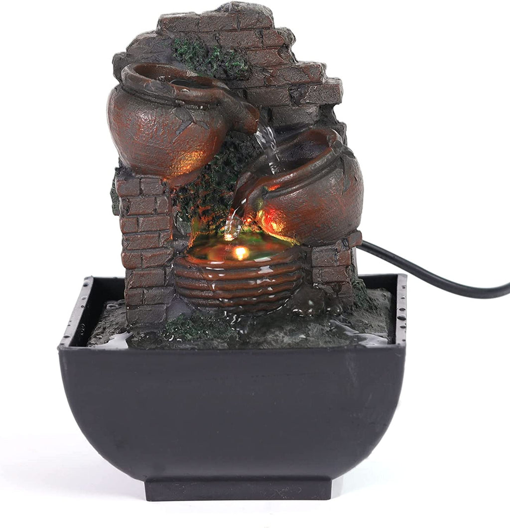 Tabletop Water Fountain with Lights Rolling Ball W317662