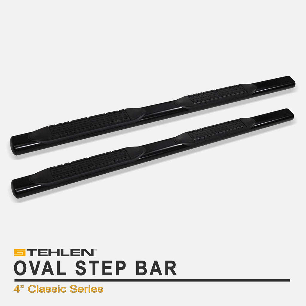 4 Oval Side Step Nerf Bars Black C7186