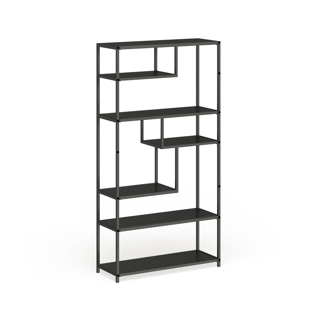 Dark Grey Industrial Metal Tiered Bookshelf K57535