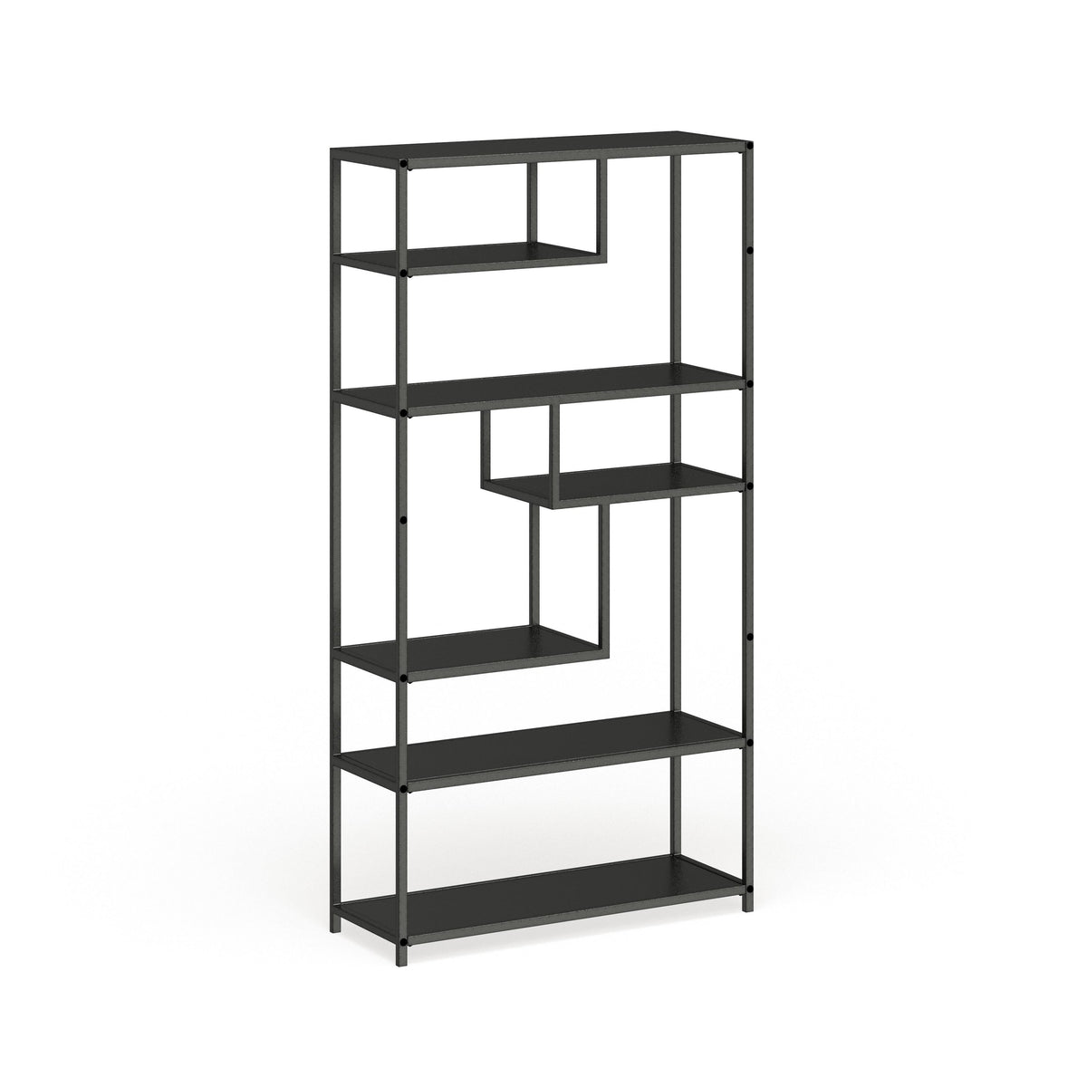 Dark Grey Industrial Metal Tiered Bookshelf K57535