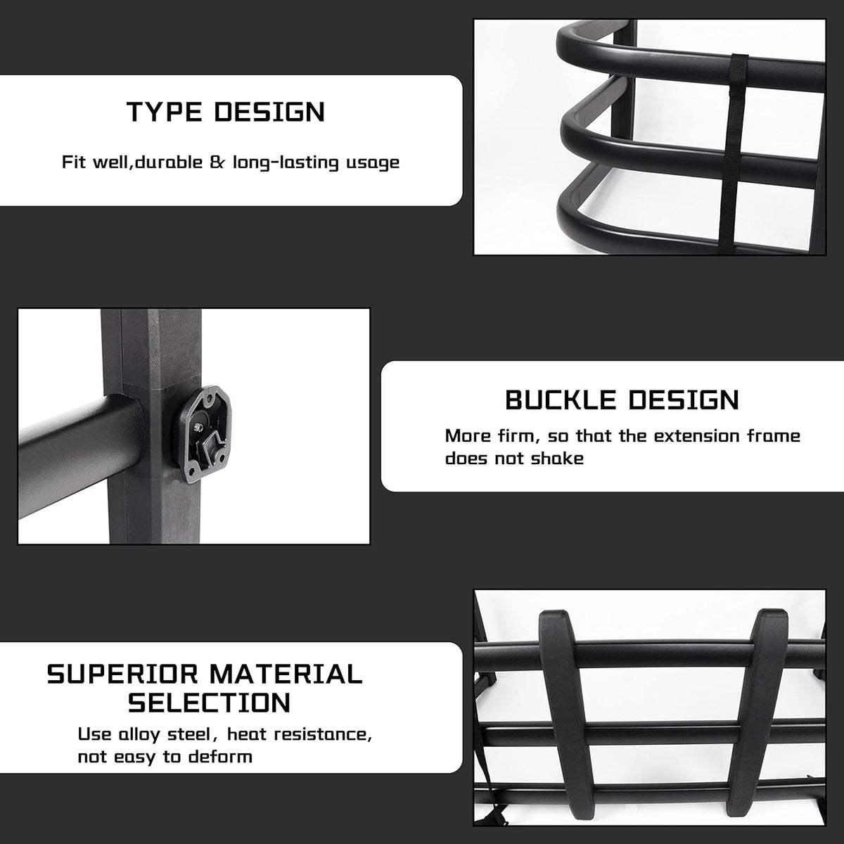 Truck Bed Extender Retractable Tailgate Extension 53.5''-66.9'' Steel X599