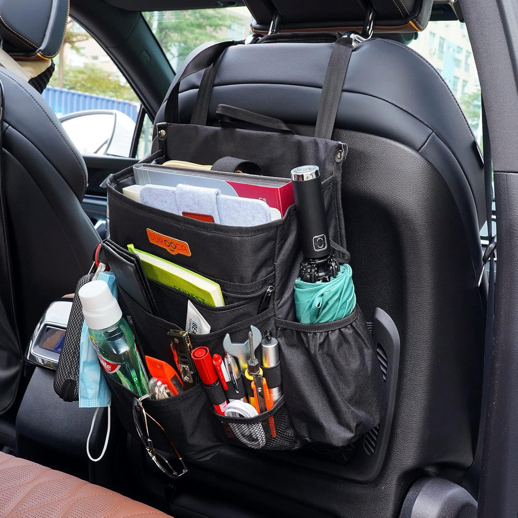Black Car Front Seat Organizer with Adjustable Shoulder Strap V197513