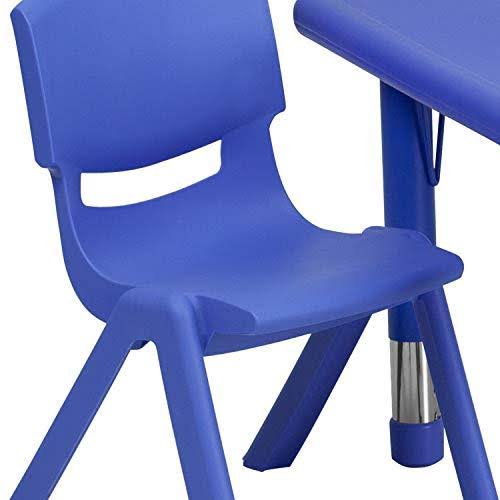 Blue Plastic Height Adjustable Activity Table Set with 2 Chairs T519
