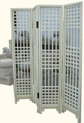 Antique White Carved Solid Elmwood Room Divider P8227