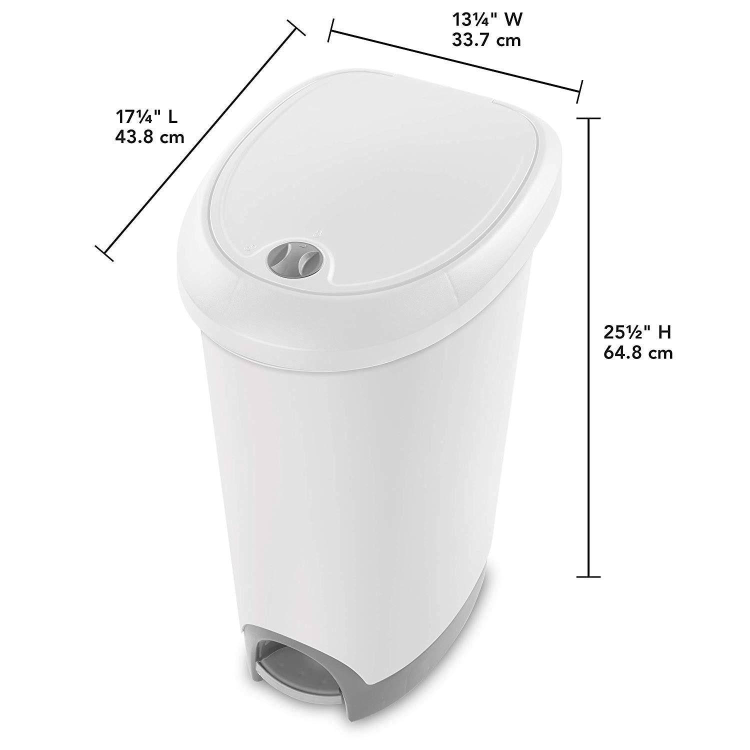 White 12.6 Gallon Locking StepOn Wastebasket (2 Pack) M941737