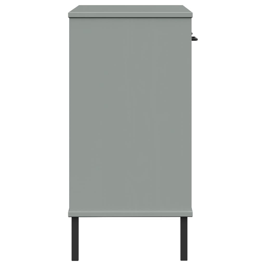 Gray Solid Wood Pine Console Cabinet with Metal Legs B6810