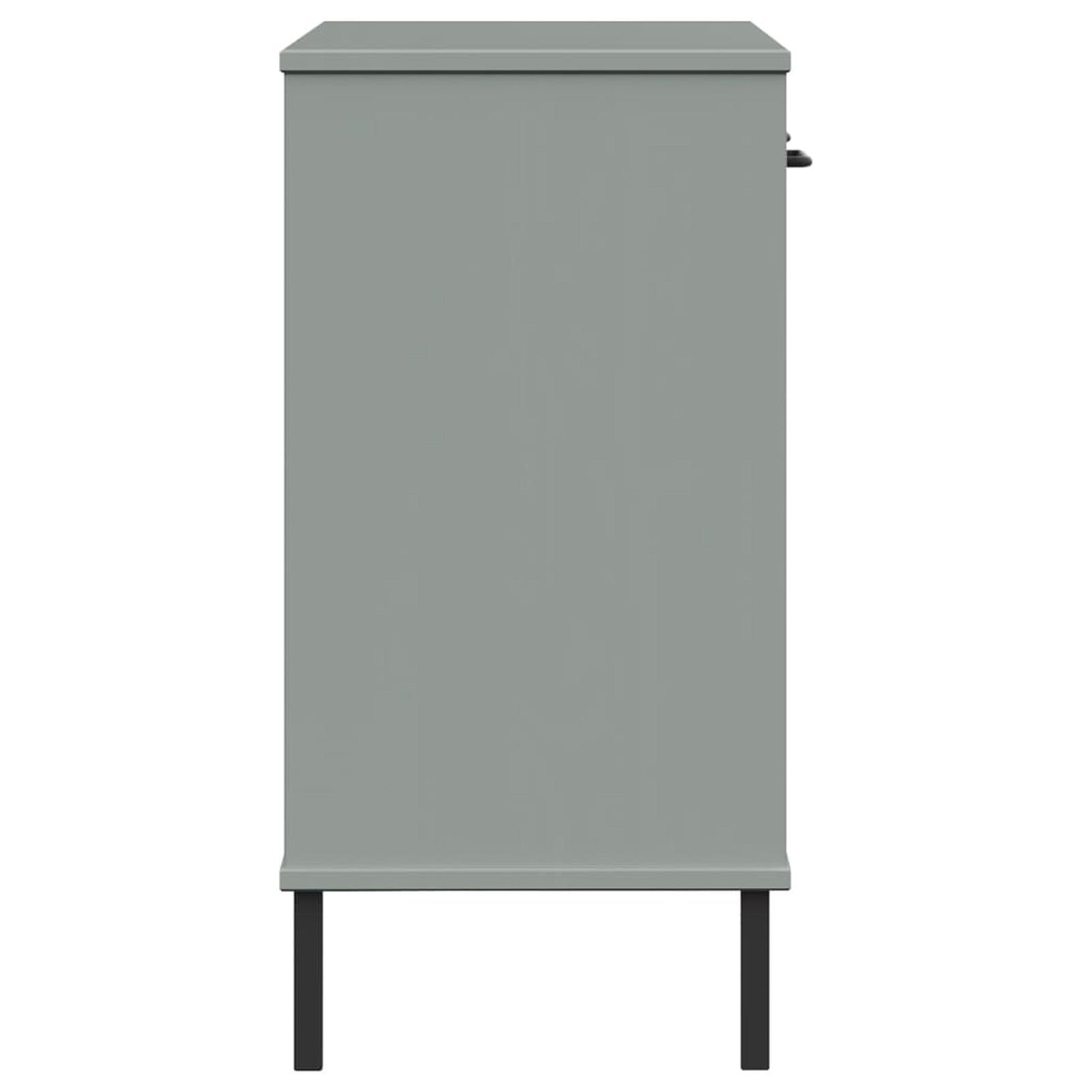 Gray Solid Wood Pine Console Cabinet with Metal Legs B6810