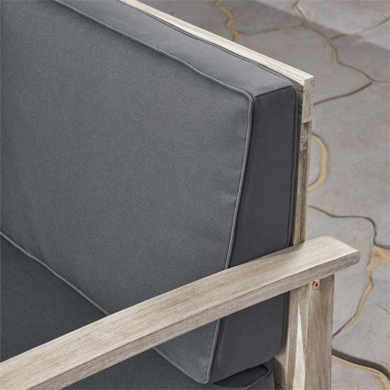 Gray Acacia Wood Club Chair (Set of 4) X354
