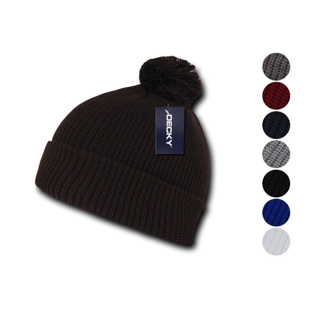 1 Dozen Knitted Pom Pom Beanies H631