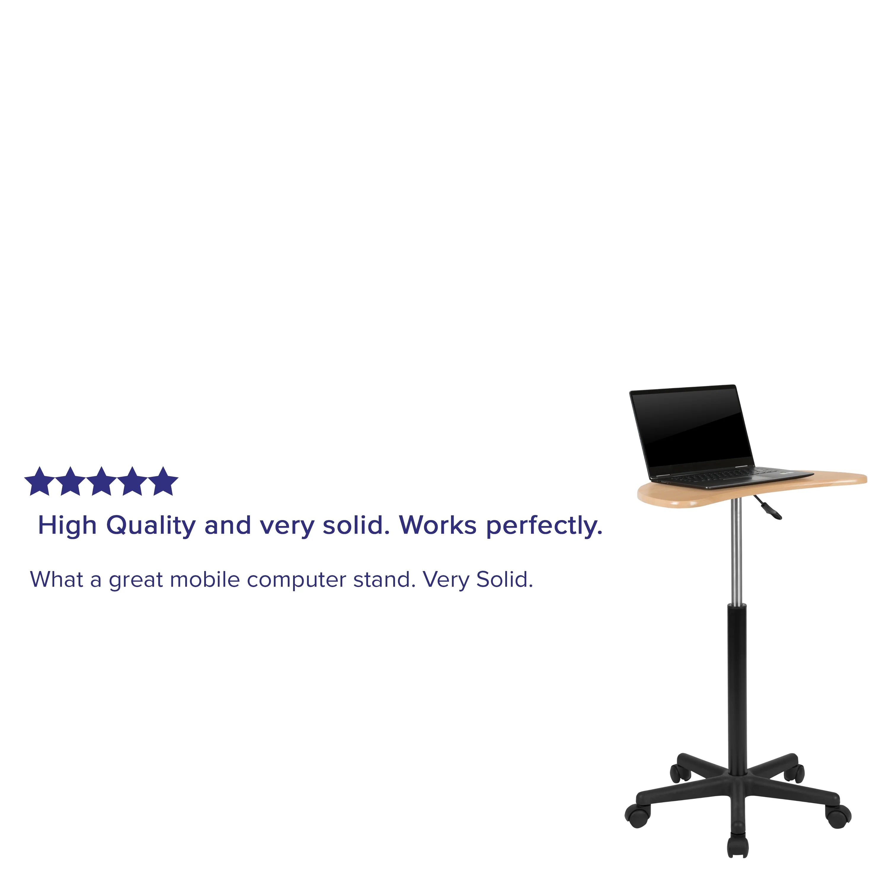 Maple Sit to Stand Mobile Laptop Computer Desk R62558
