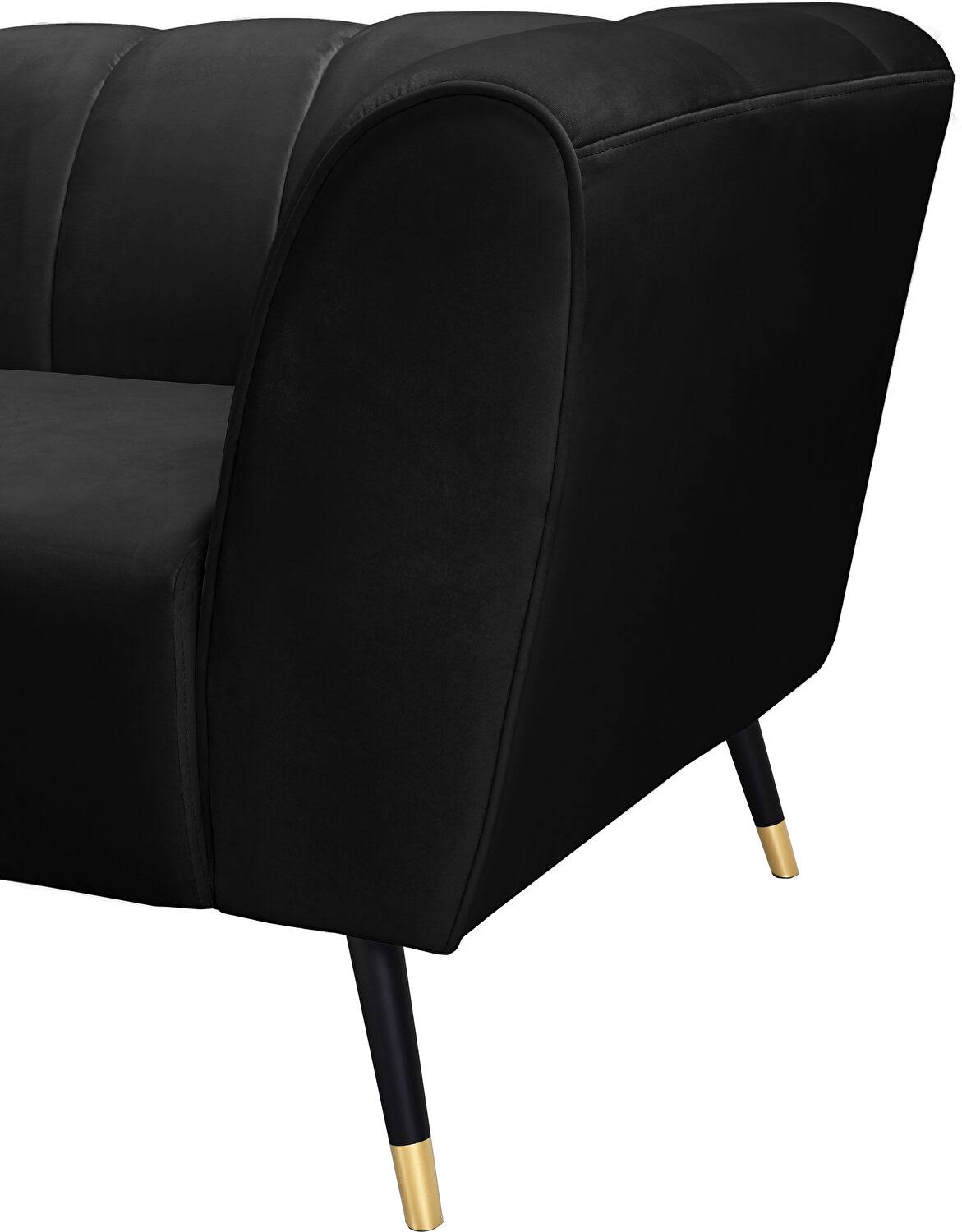 Black Velvet Chair V5838