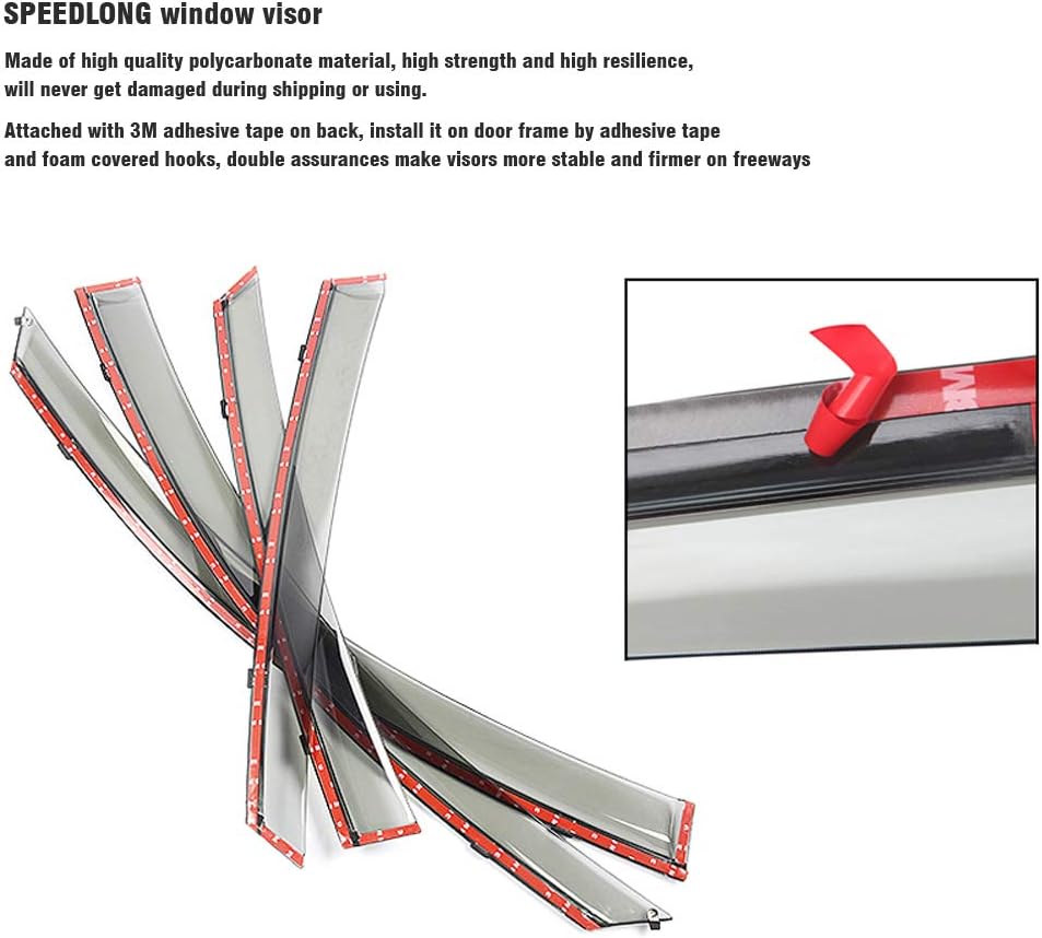 Car Window Visor Vent Shade Deflector Sun/Rain/Fog Guards for Toyota Corolla Sedan 2014-2019 Z791