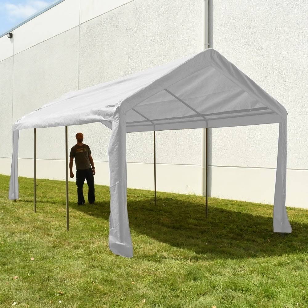 Heavy Duty Outdoor Canopy Carport Tent 10 x 20 ft White O415192
