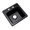 Black Composite Granite Prep Sink with Two Holes, 16-Inch G953899