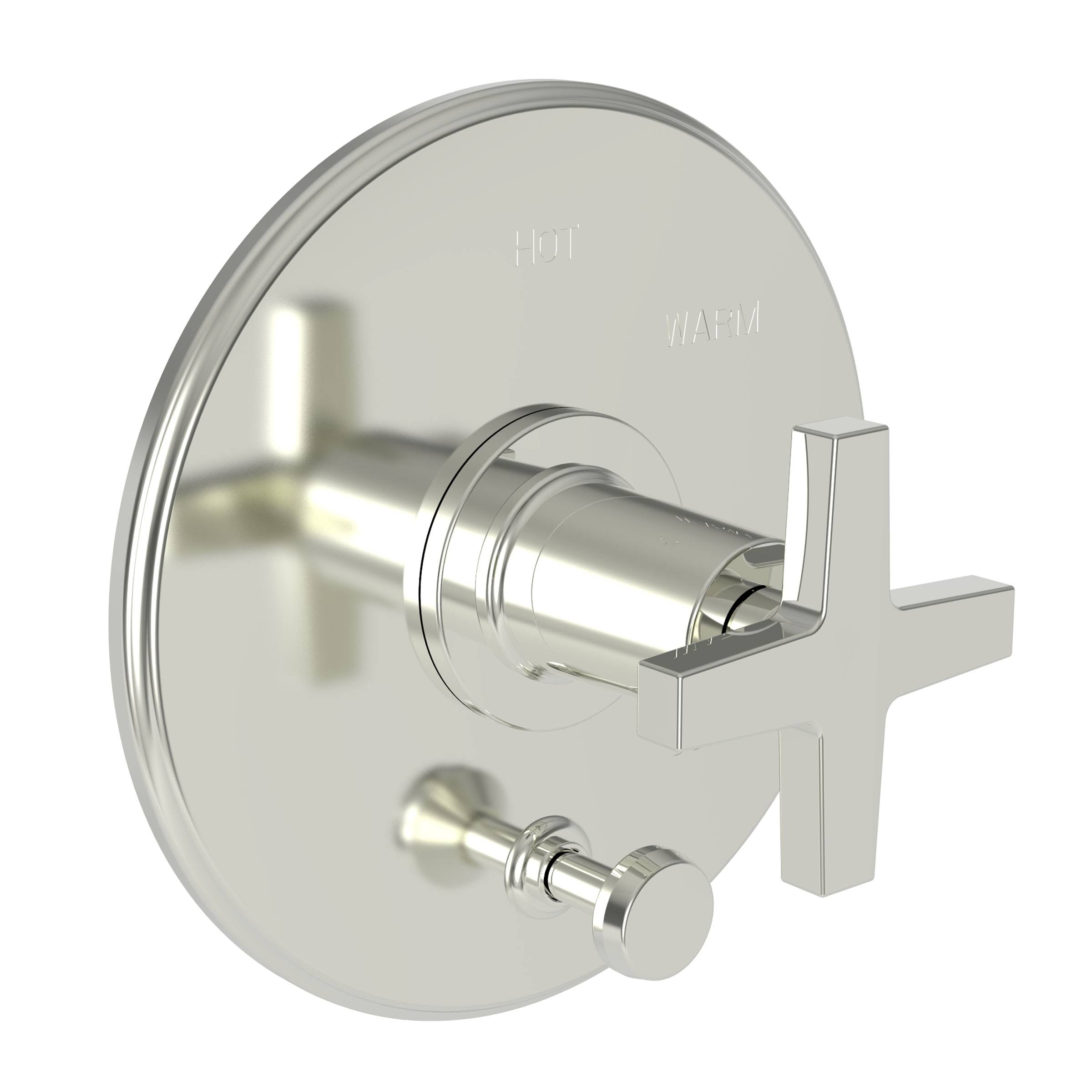 Polished Nickel Tub and Shower Diverter Plate with Handle X8311
