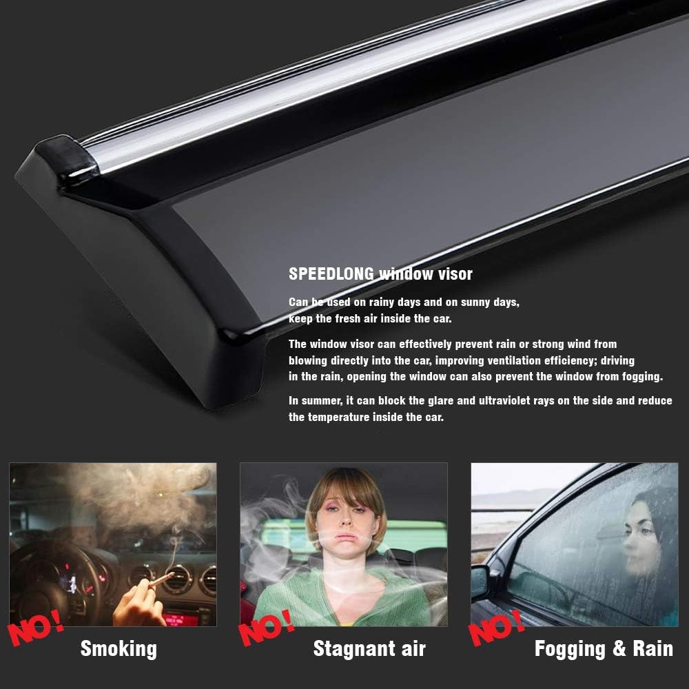 Car Window Visor Vent Shade Deflector Sun/Rain/Fog Guards for Toyota Corolla Sedan 2014-2019 Z791