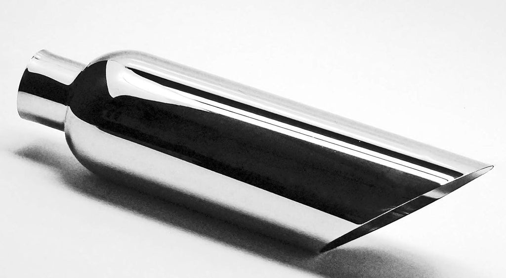 Chrome Slant Exhaust Tip 2.50" Inlet 6.00" Outlet 18.00" Long O9056